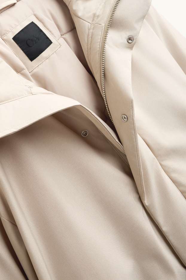Men - Jacket with hood - lined - beige