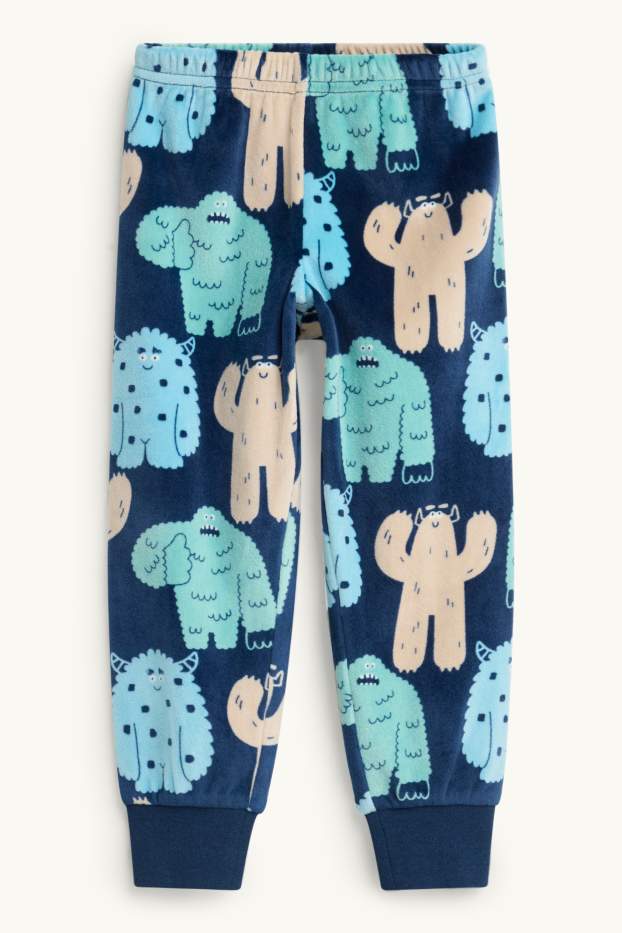 Children Boys - Monster - pyjamas - 2 piece - blue / beige