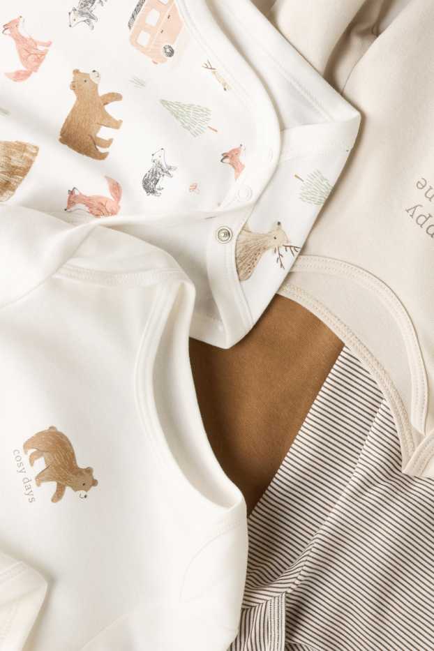 Baby Buben - Multipack 5er - Waldtiere - Baby-Body - cremeweiß