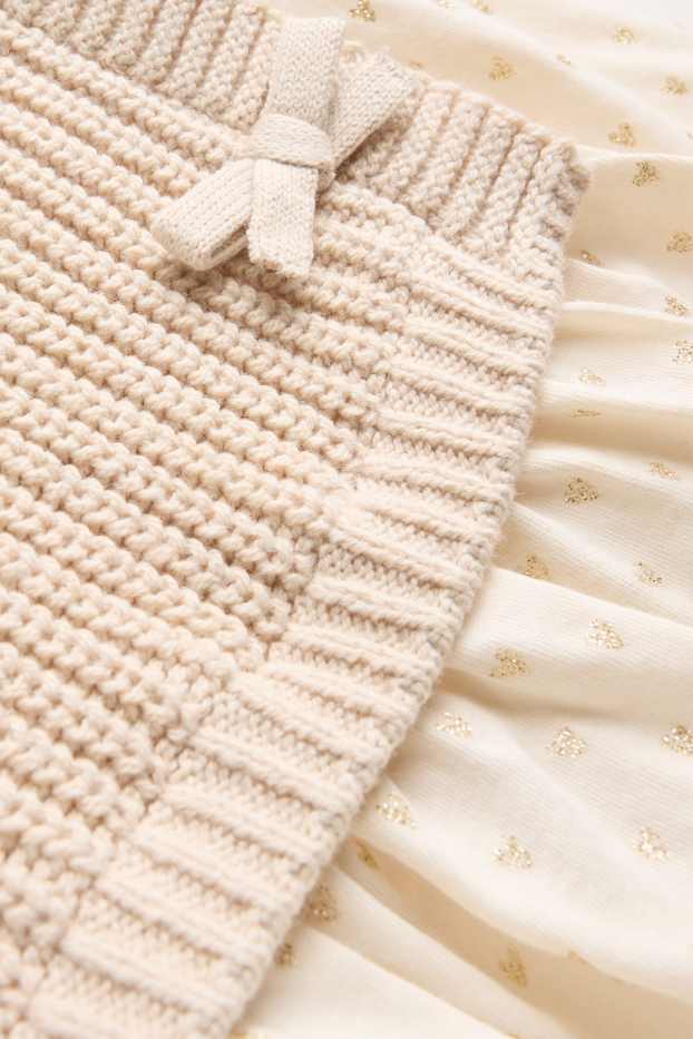 Enfants filles - Cœurs - chemisier bébé - look 2 en 1 - effet brillant - beige