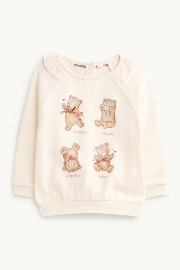 Baby Mädchen - Bärchen - Baby-Sweatshirt - cremeweiss