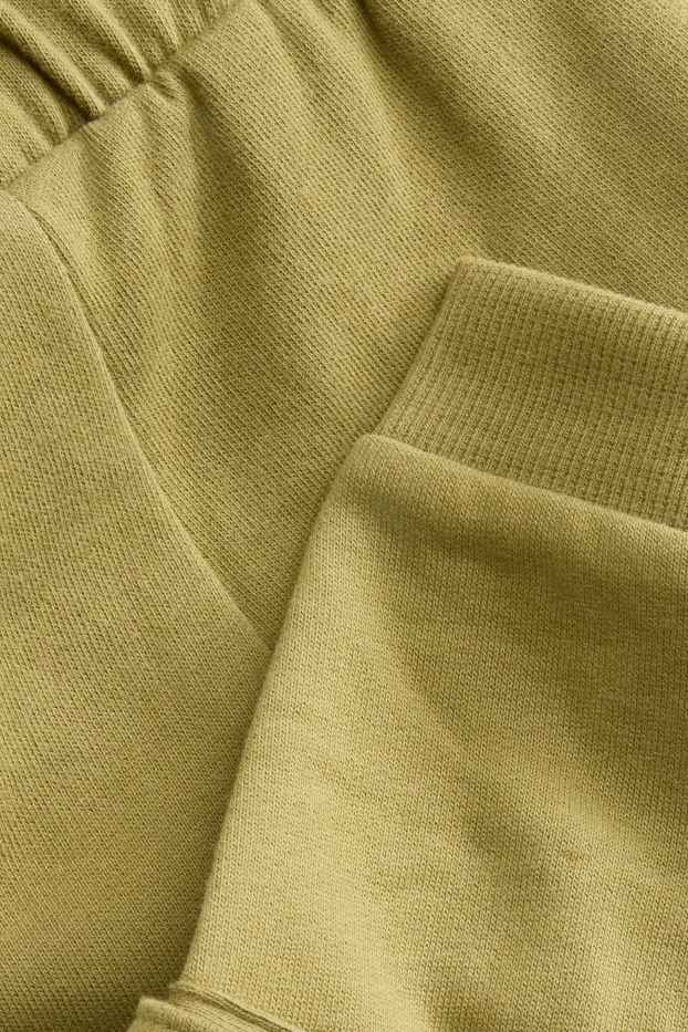 Miminka - chlapci - Cargo teplákové kalhoty pro miminka - khaki