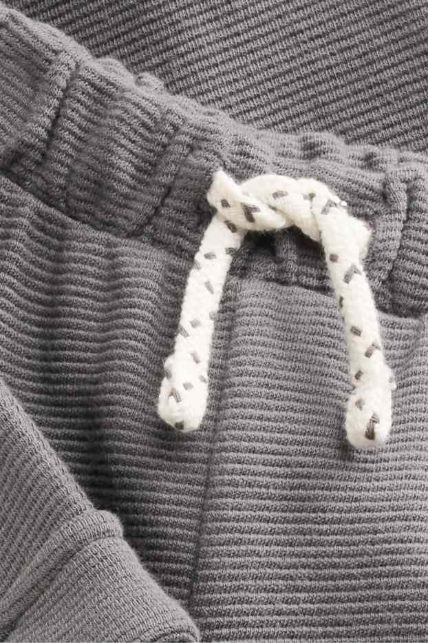 Baby Jungen - Baby-Cargo-Jogginghose - gestreift - grau