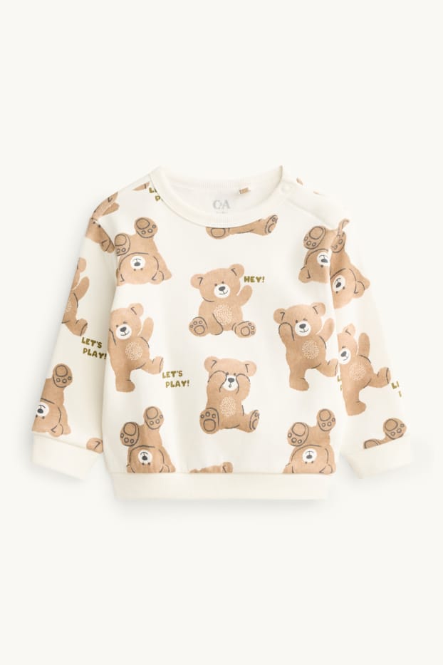 Bébés garçons - Oursons - sweat bébé - marron / blanc crème
