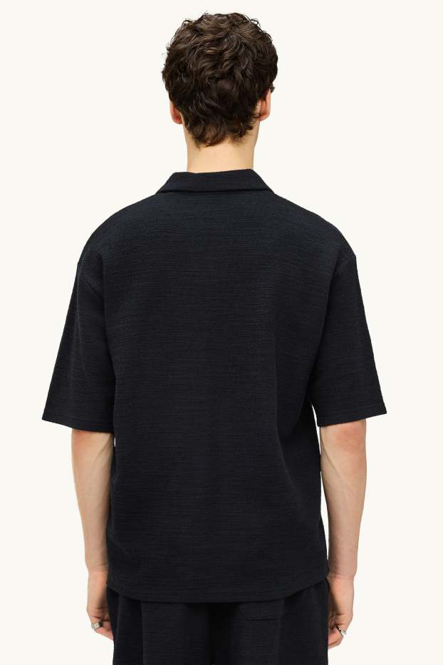 Uomo - Polo in maglia - relaxed fit - nero