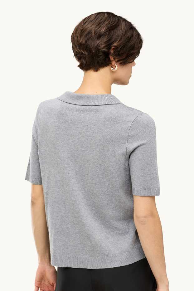 Dona - Polo de punt - regular fit - gris