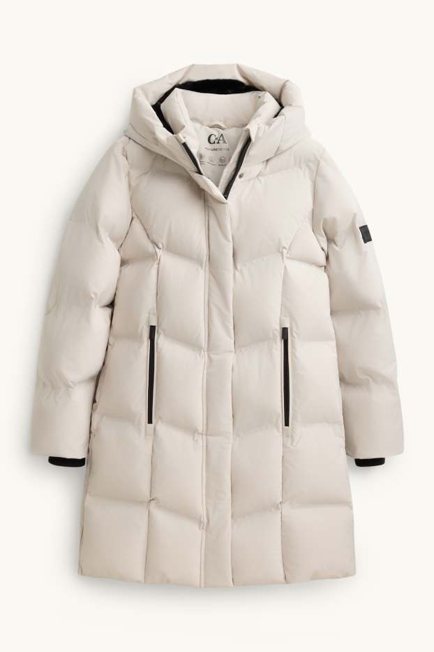 Kinder Mädchen - Funktions-Steppjacke mit Kapuze - gefüttert - cremeweiß