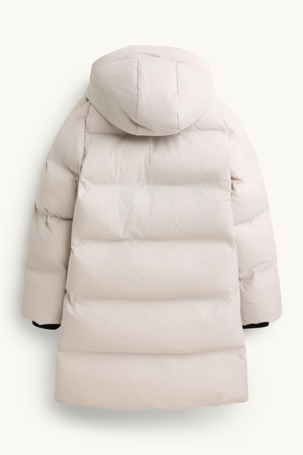 Kinder Mädchen - Funktions-Steppjacke mit Kapuze - gefüttert - cremeweiß