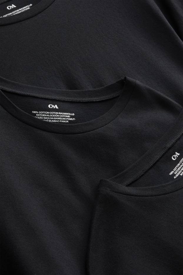 Hommes - Lot de 3 - maillot de corps - noir