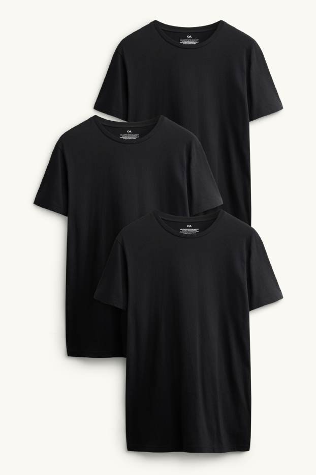 Hommes - Lot de 3 - maillot de corps - noir