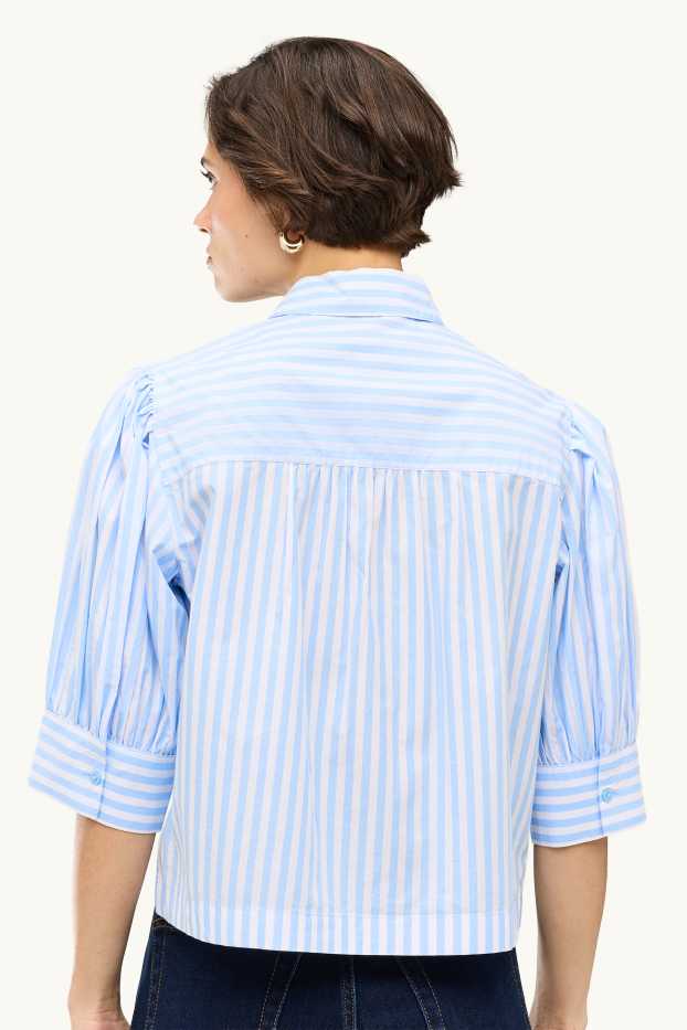 Femmes - Chemise-blouse - à rayures - blanc / bleu
