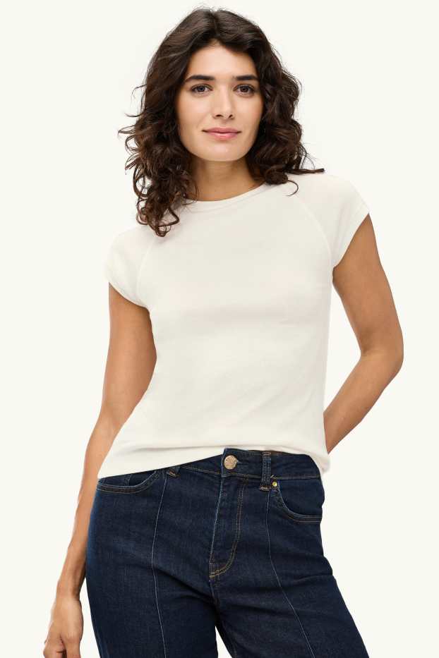 Damen - T-Shirt - Slim Fit - weiss