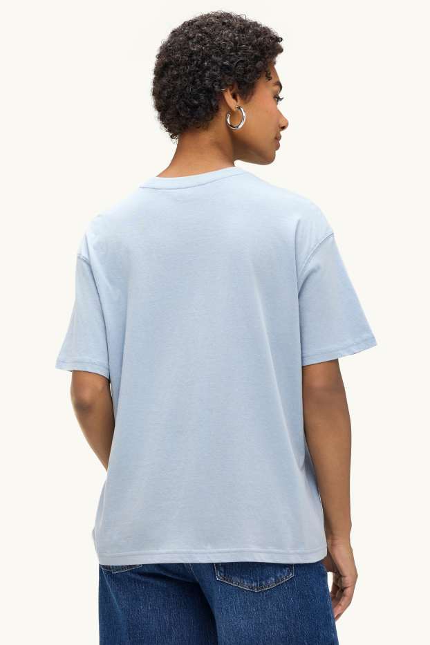 Women - T-shirt - oversized - light blue