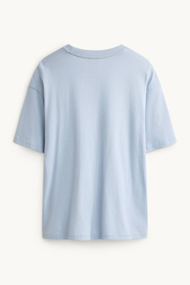 Women - T-shirt - oversized - light blue