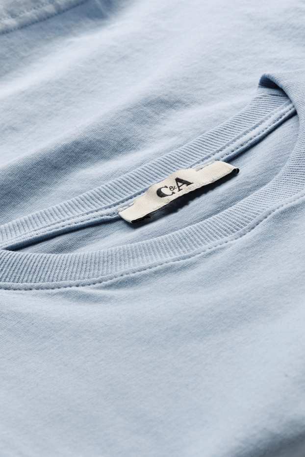 Women - T-shirt - oversized - light blue