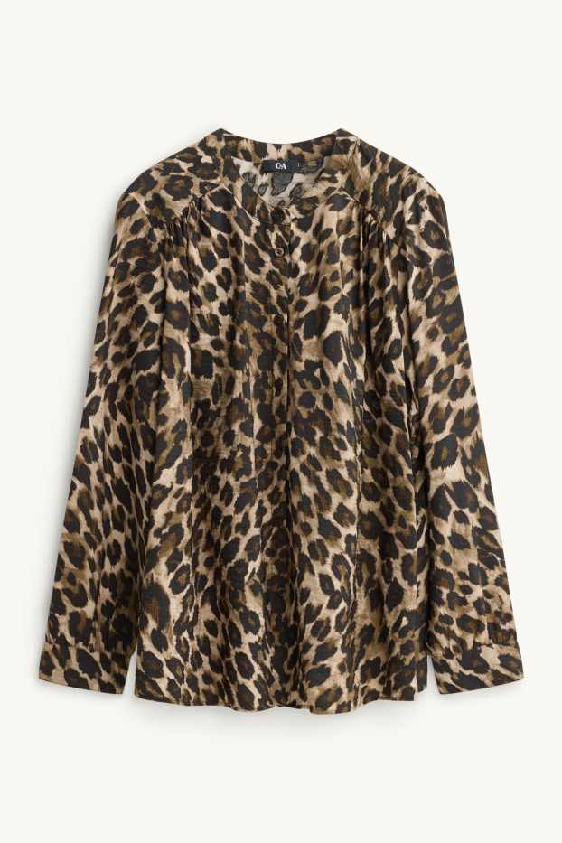 Donna - Blusa - stampa leopardata - beige / marrone