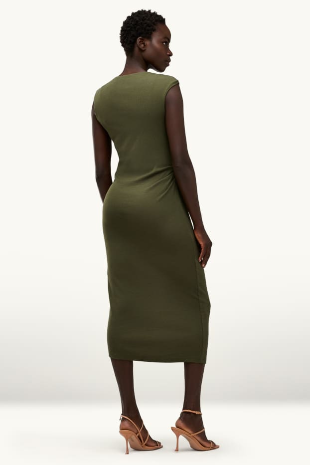 Damen - Bodycon-Kleid - gerippt - khaki