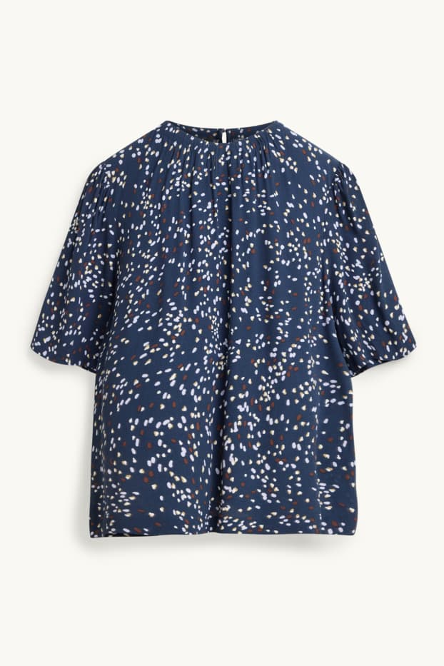 Dames - Blouse - met stippen - blauw