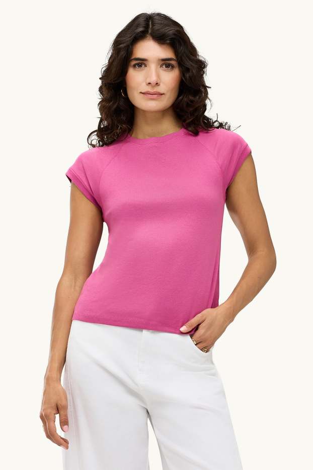 Damen - T-Shirt - Slim Fit - pink