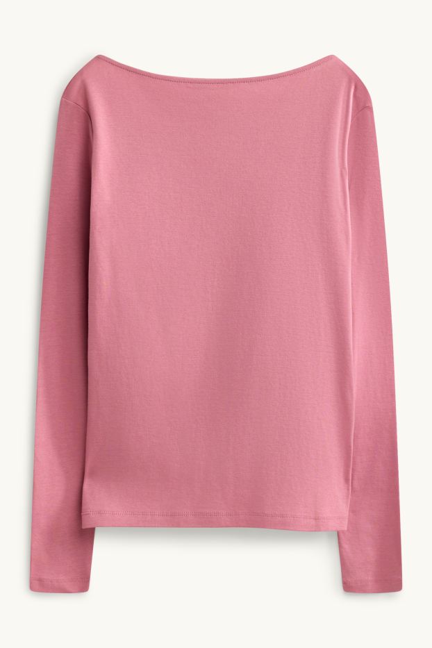 Femei - Tricou cu mânecă lungă - slim fit - roz