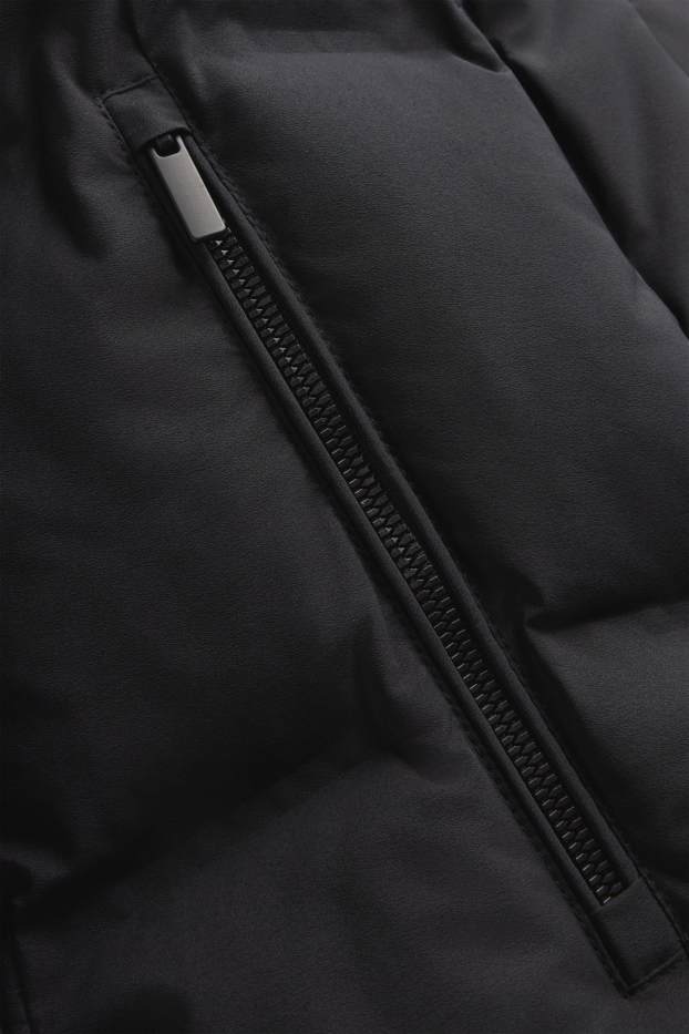 Kinder Mädchen - Funktions-Steppjacke mit Kapuze - gefüttert - schwarz
