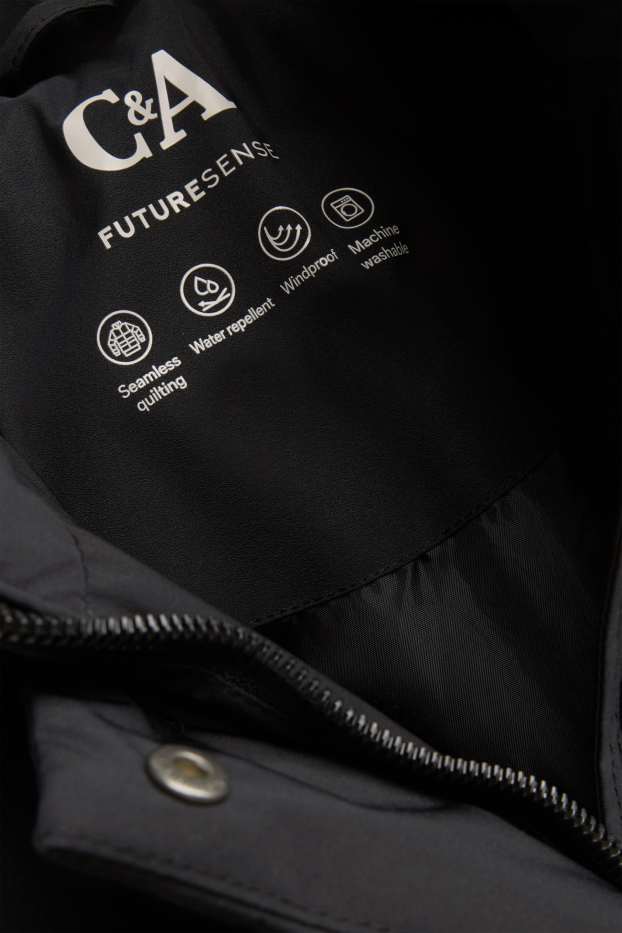 Kinder Mädchen - Funktions-Steppjacke mit Kapuze - gefüttert - schwarz