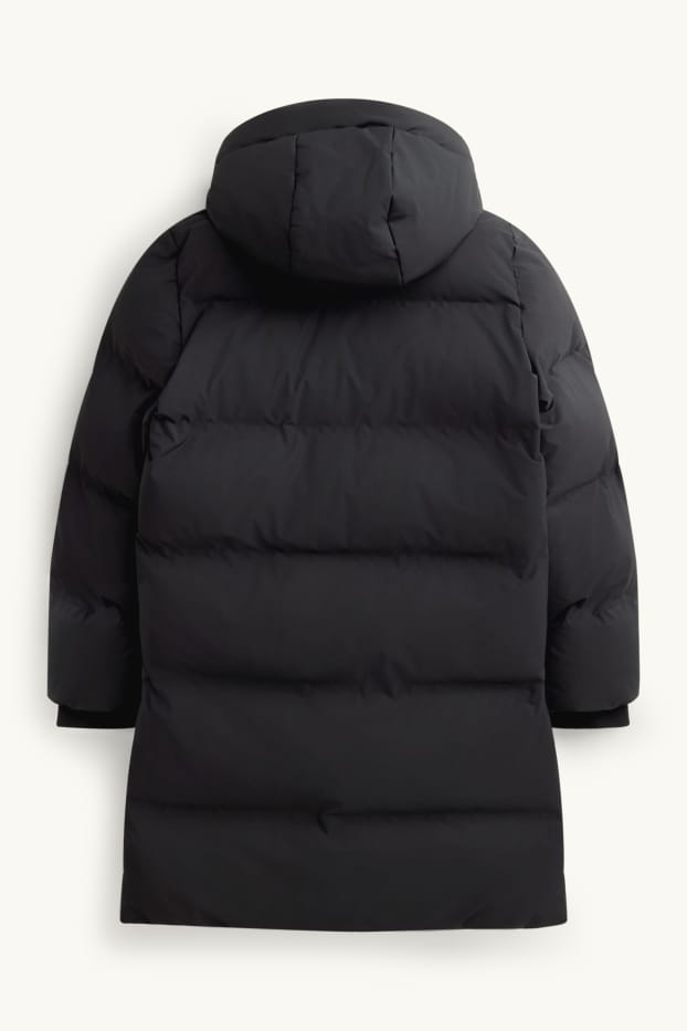 Kinder Mädchen - Funktions-Steppjacke mit Kapuze - gefüttert - schwarz