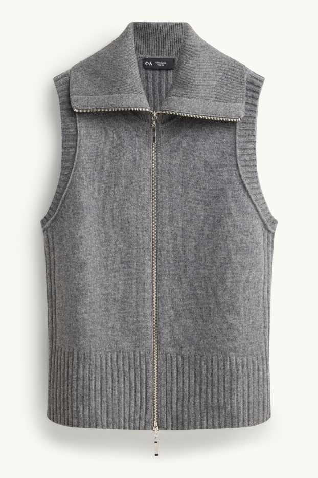 Dona - Armilla de punt de mitja amb component de caixmir - mescla de llana - gris jaspiat