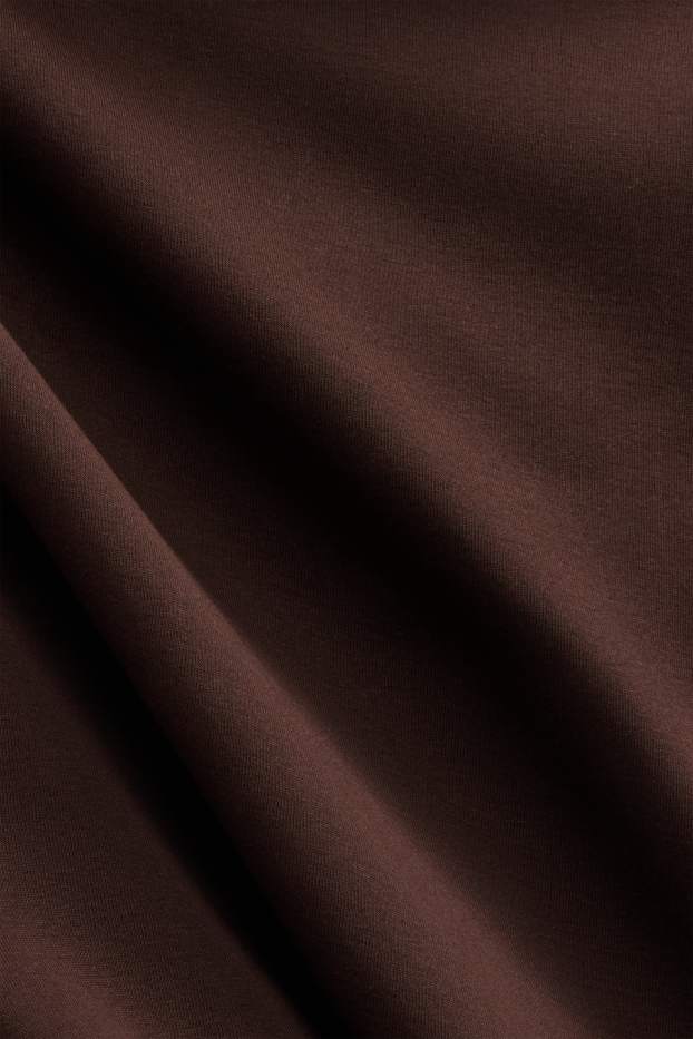 Femei - Tricou cu mânecă lungă - slim fit - maro închis