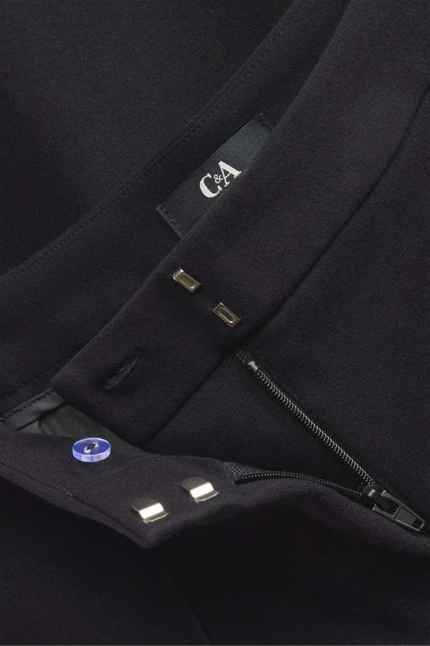 Femei - Pantaloni din jerseu - talie înaltă - straight fit - negru
