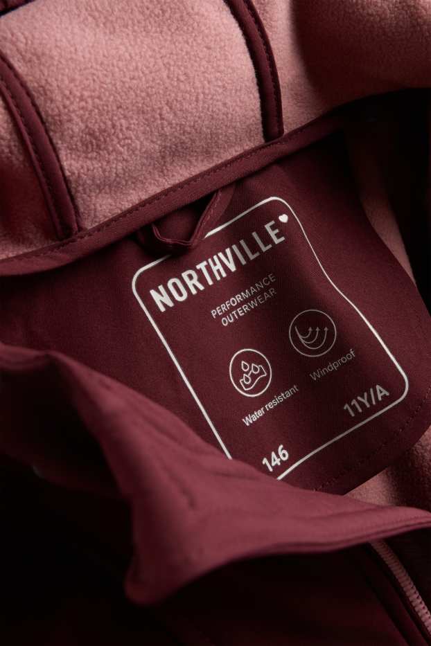 Nena - Jaqueta softshell amb caputxa - impermeable - vermell fosc