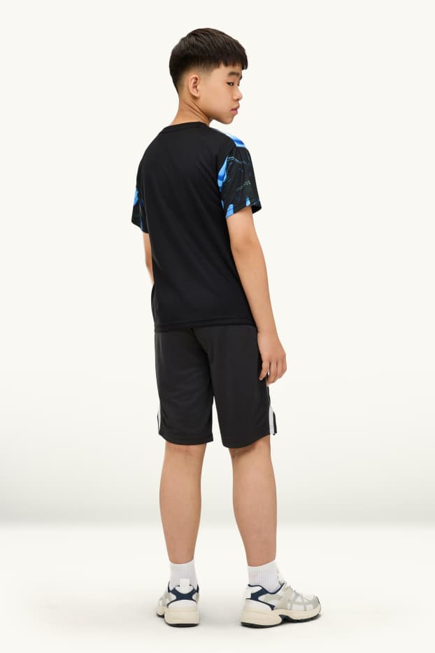 Copii - Băieți - Set - tricou cu mânecă scurtă și pantaloni scurți - 2 piese - albastru / negru