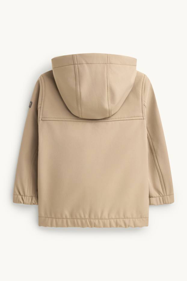 Children Boys - Rain jacket with hood - waterproof - light brown