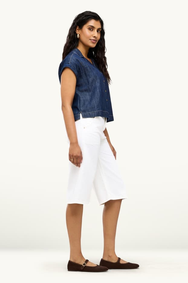 Damen - Jorts - High Waist - weiß