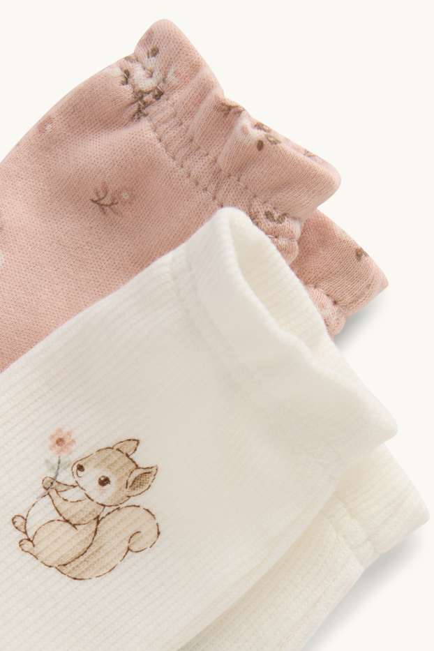 Baby: meisjes - Anti-kras handschoenen - wit / roze