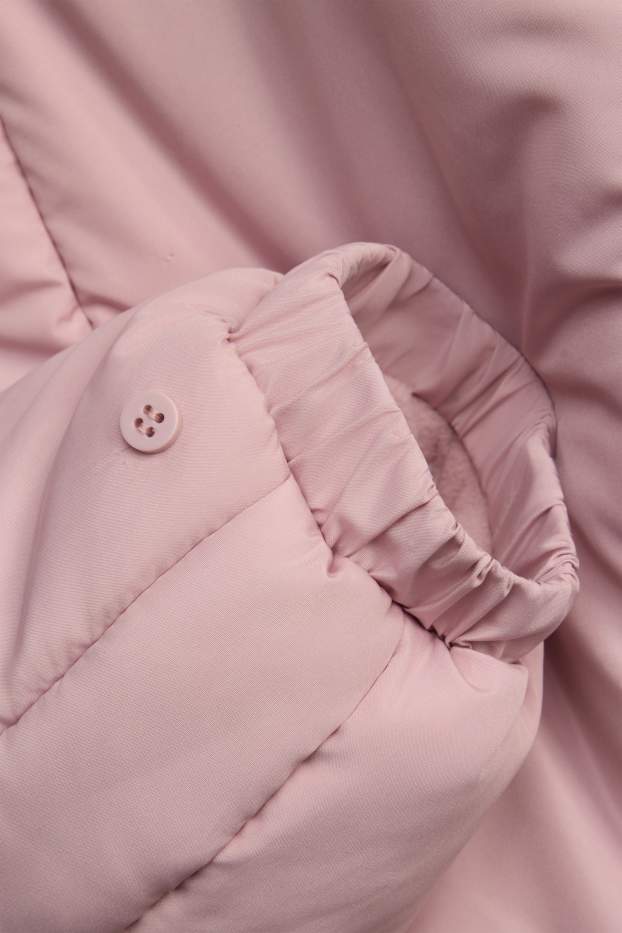 Bébés filles - Petites fleurs - combinaison de neige pour bébé avec capuche - doublée - rose clair