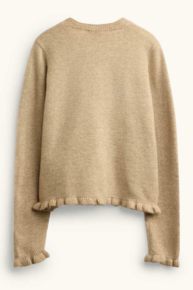 Damen - Strickjacke - beige