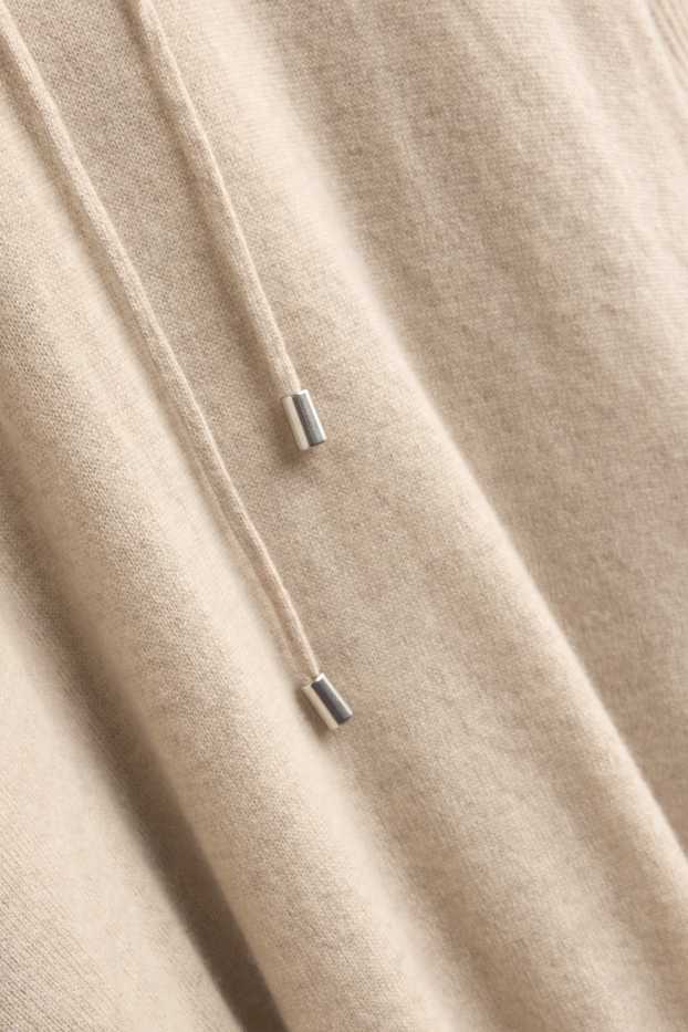 Dames - Hoodie van kasjmier - licht beige