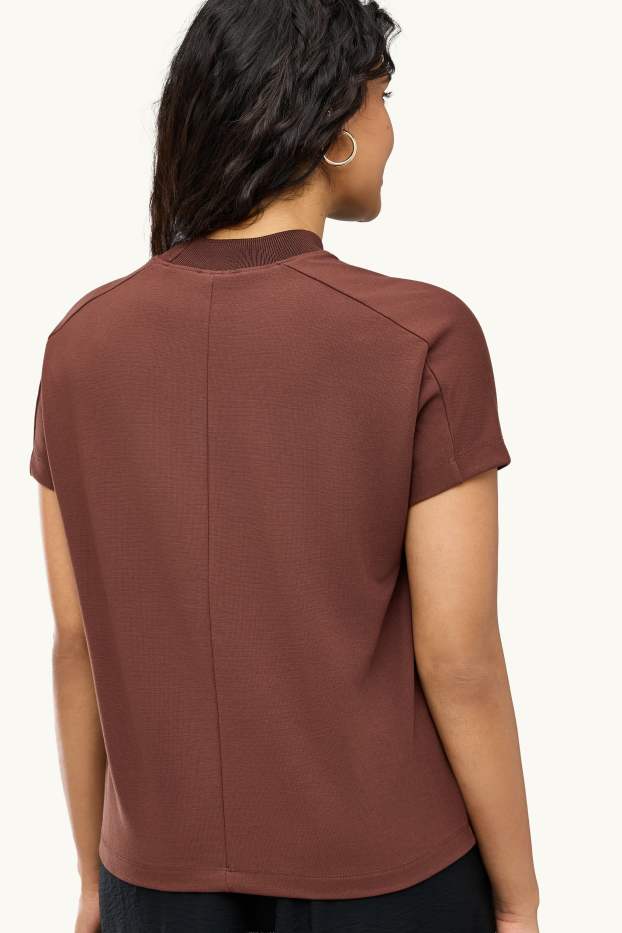 Dames - T-shirt - regular fit - bruin