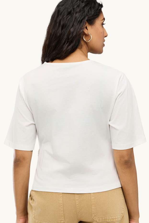 Femmes - T-shirt - relaxed fit - blanc