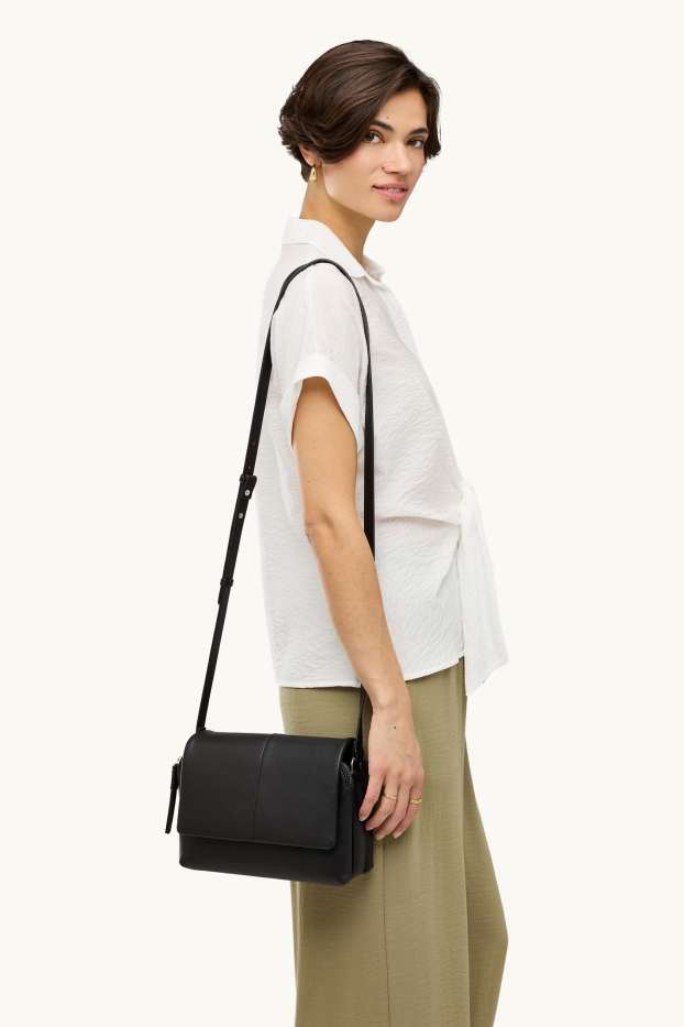 Donna - Borsa a tracolla - similpelle - nero