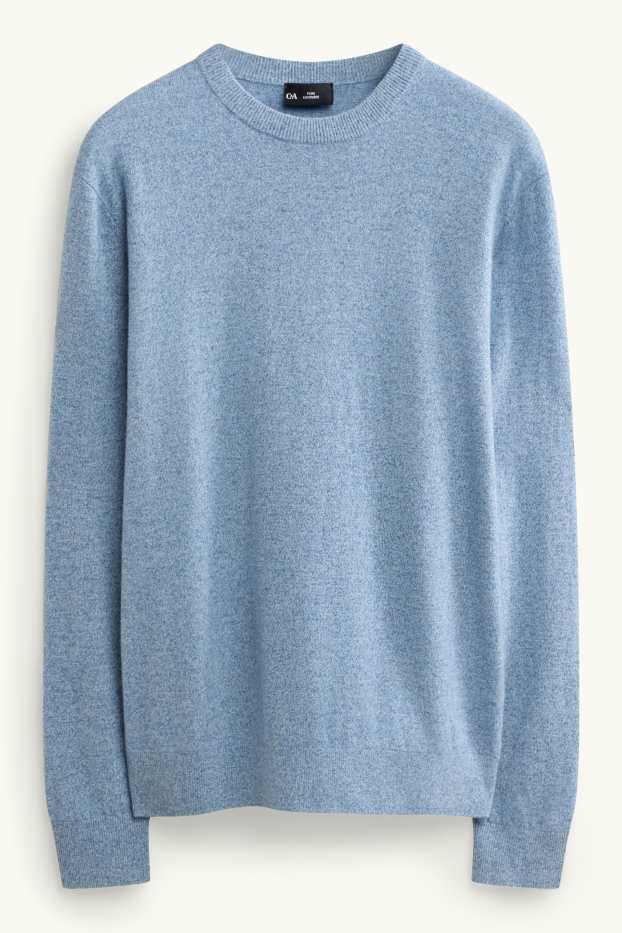 Herren - Kaschmir-Pullover - hellblau