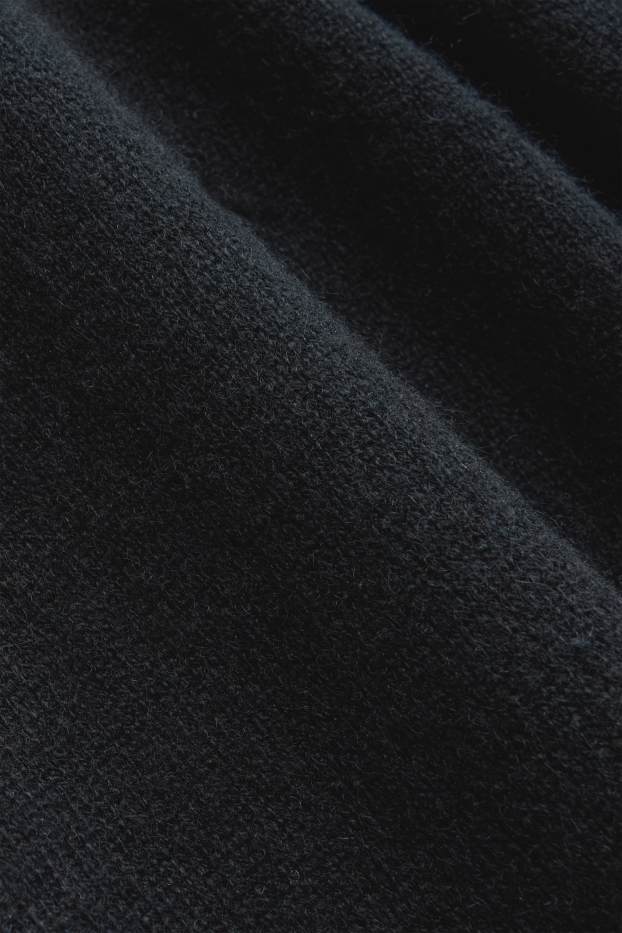 Women - Cashmere trousers - mid-rise waist - straight leg - black