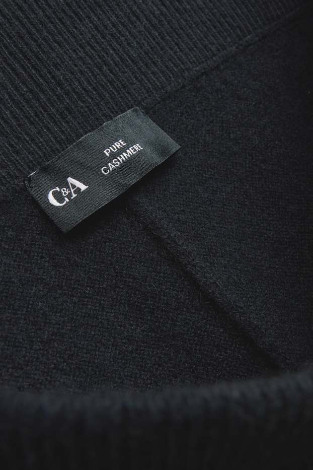 Women - Cashmere trousers - mid-rise waist - straight leg - black