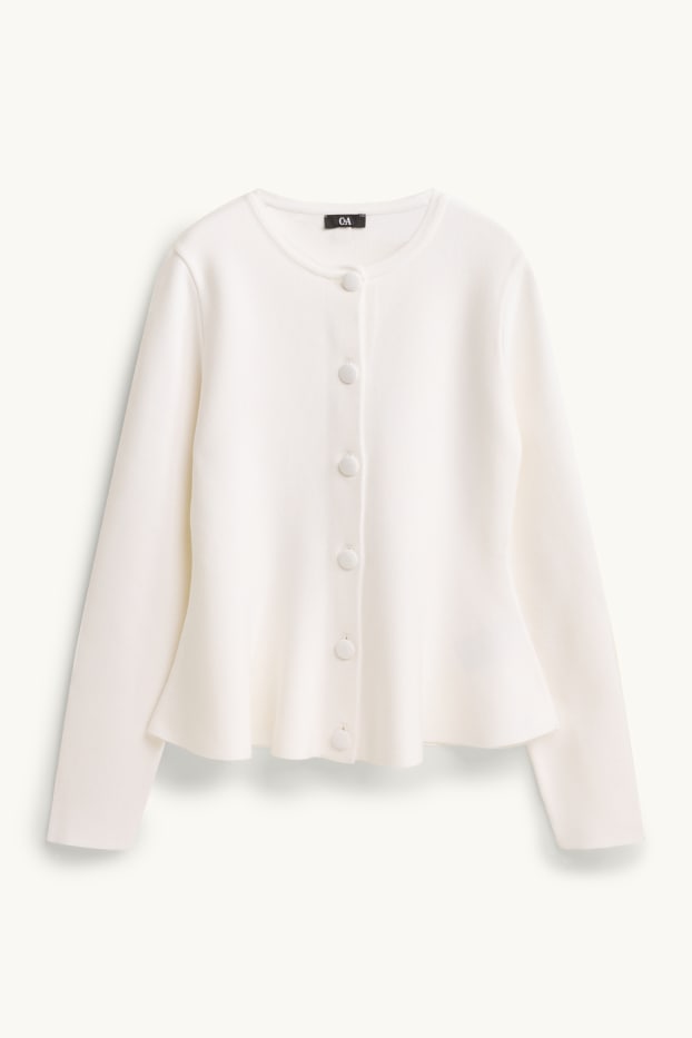 Damen - Strickjacke - schneeweiß
