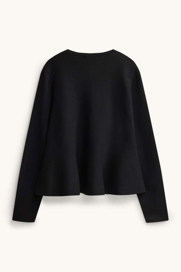 Femei - Cardigan tricotat - negru