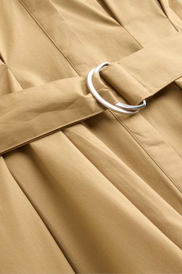 Damen - Kleid mit Gürtel - Straight Fit - hellbraun