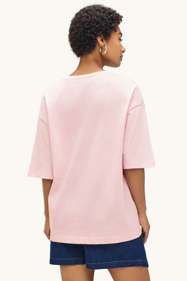 Damen - T-Shirt - Oversized - zartrosa