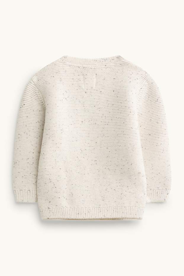 Baby Jungen - Baby-Pullover - Zopfmuster - cremeweiss