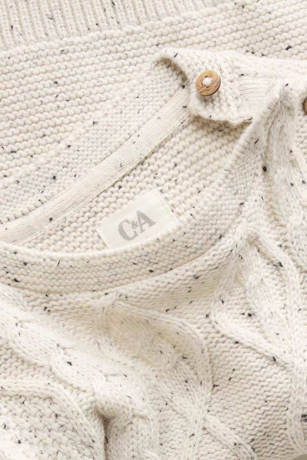 Baby Jungen - Baby-Pullover - Zopfmuster - cremeweiss